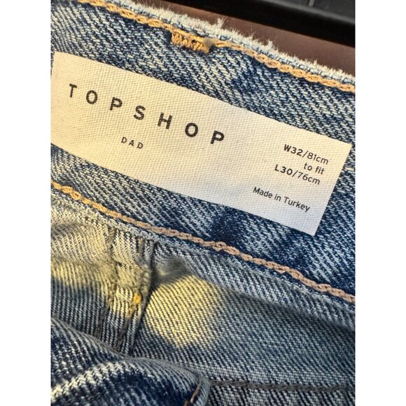 Topshop DAD Jeans Size 10 W32 L30 Button Fly Straight Leg NWT - Picture 6 of 13